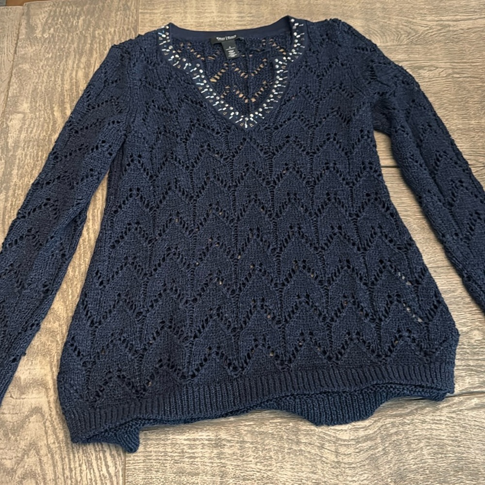 WHBM Navy Blue Sweater EUC